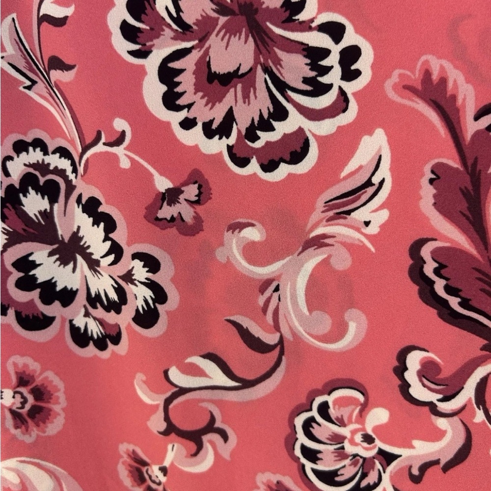 Who What Wear Skirt 10 Pink Coral Floral Lined Layered Ruffled Side Excellent - Picture 6 of 9